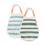 Babero BIB Pull-over de 2-pack Rayas - Azul/Verde