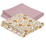 Muselinas 70 x 70 Vintage pequeñas flores/ puro malva