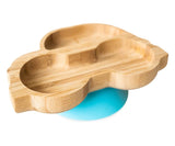 Plato Bambú con Ventosa Coche Azul