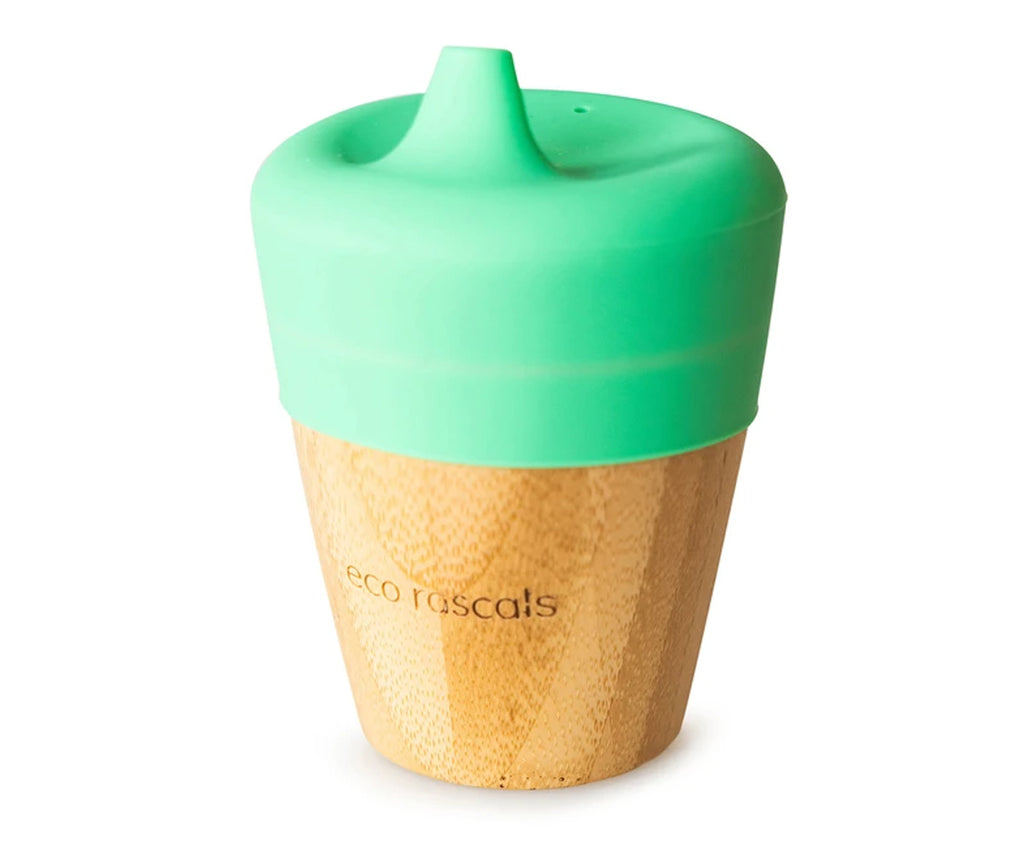 Vaso de Bambú Verde con Tapa 190 mL