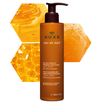 NUXE Gel Limpiador y Desmaquillante facial Rêve de Miel® 200 mL - Iparfarma-durango